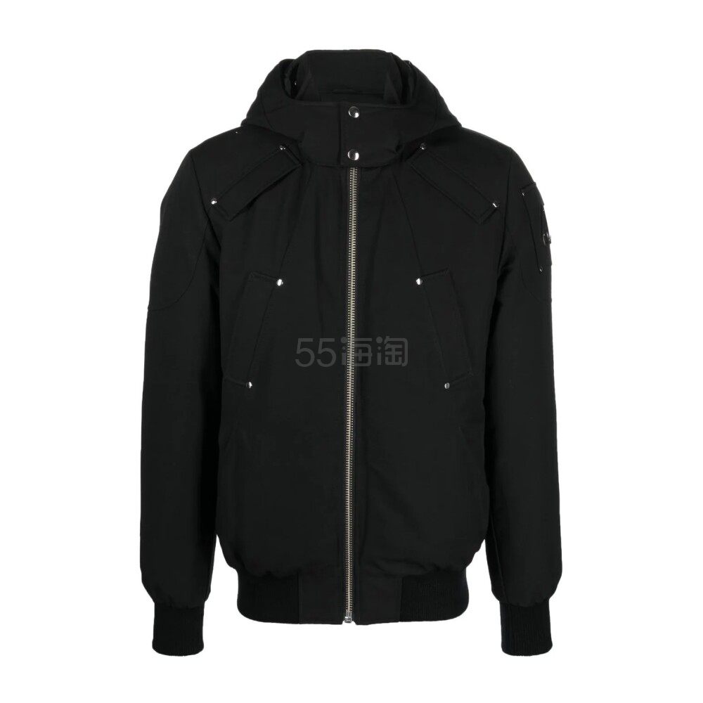 【23年秋冬新品】MOOSE KNUCKLES慕斯纳可兹 Original Ballistic 男士黑色小剪刀logo连帽羽绒服