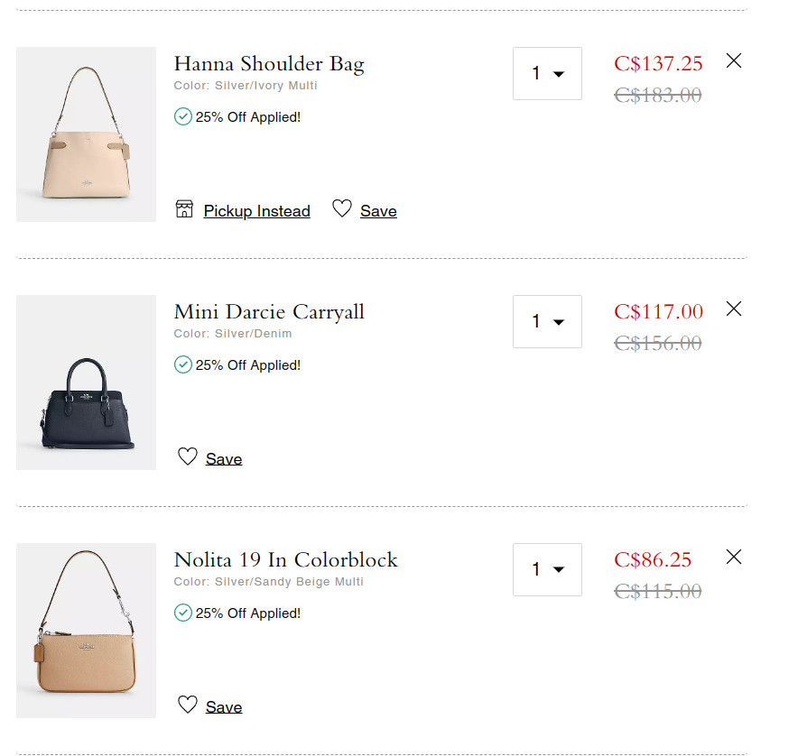海淘价格太香了（图片是🇨🇦加拿大coach outlet