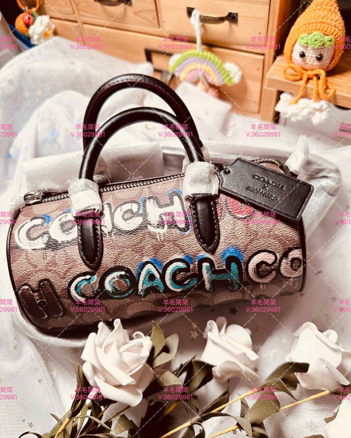 开箱产品.Coach蔻驰字母涂鸦波士顿包 运输时间：11.3