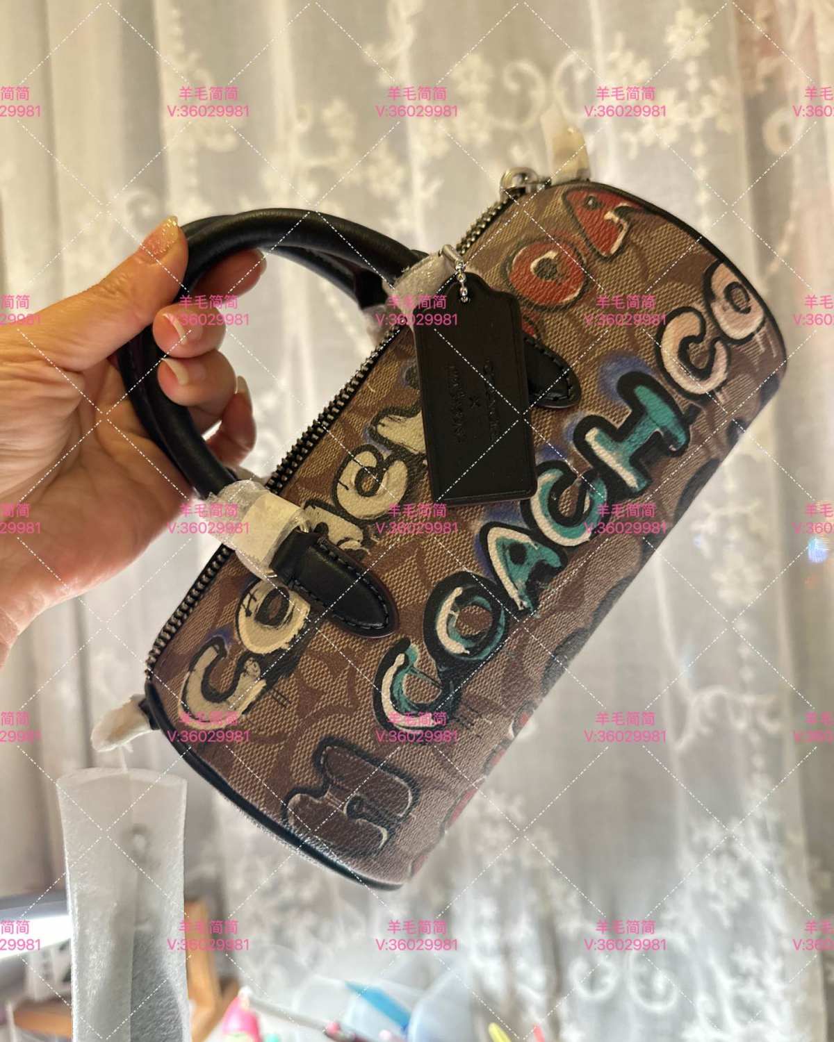 开箱产品.Coach蔻驰字母涂鸦波士顿包 运输时间：11.3