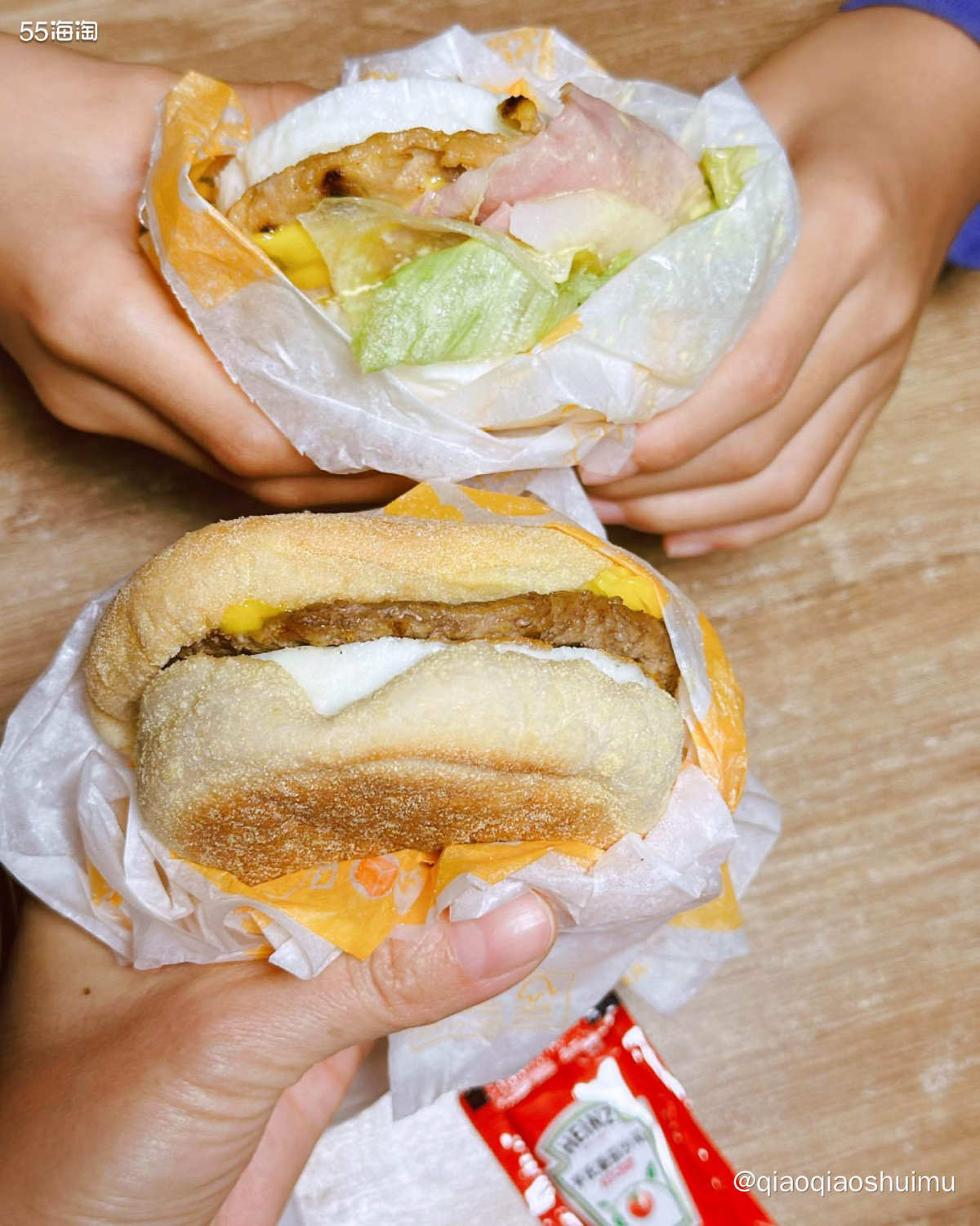 早上娃说想吃汉堡王，那买吧…… 他不喜欢吃鸡蛋，结果自己点了