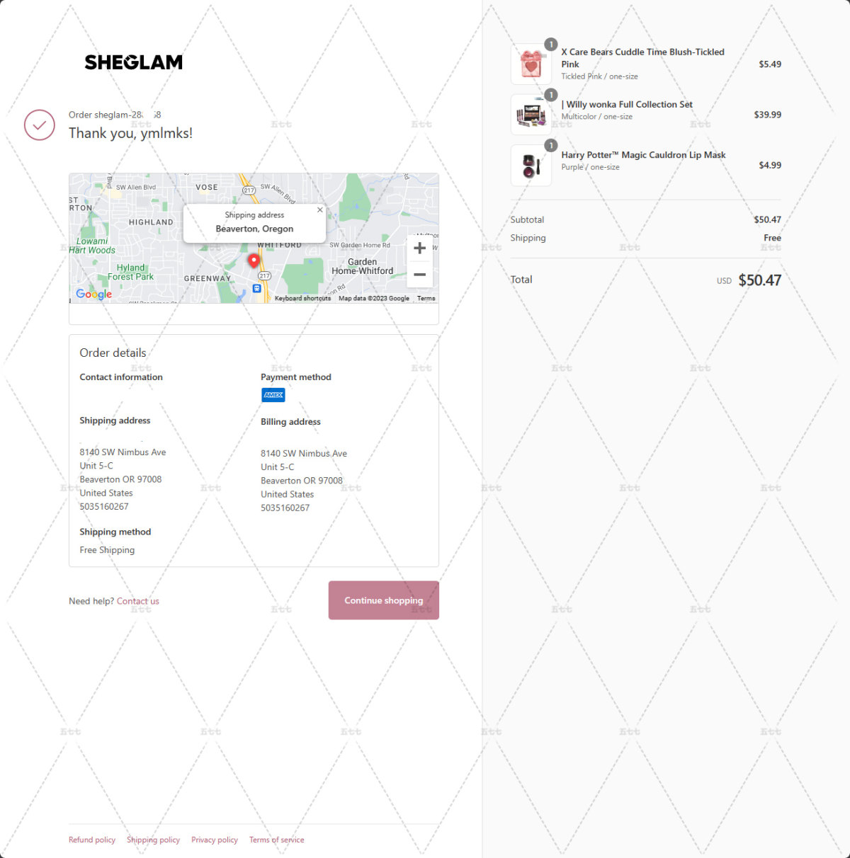 购买网站：sheglam(美官网) 购买价格：$50.47 