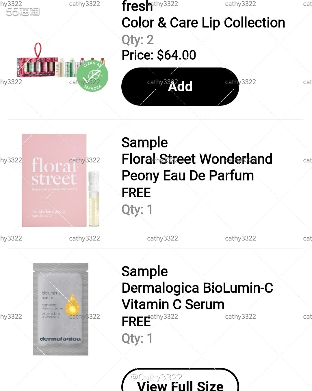 🌸丝芙兰入手折上折fresh唇膏，一套5只装，毕竟国内一个