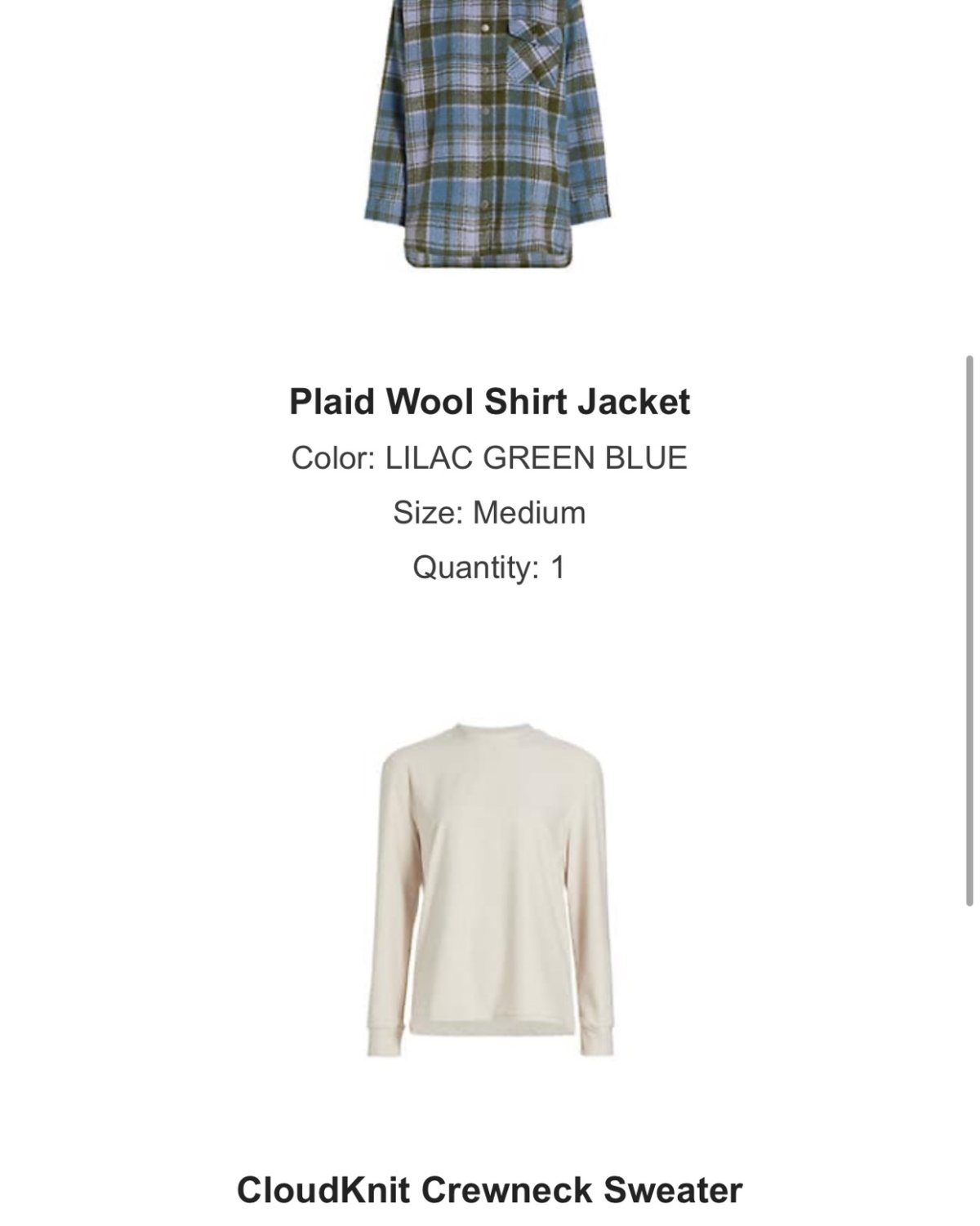 这包从saks买了一件加厚的衬衫，一件毛衣，用来过冬。总价不