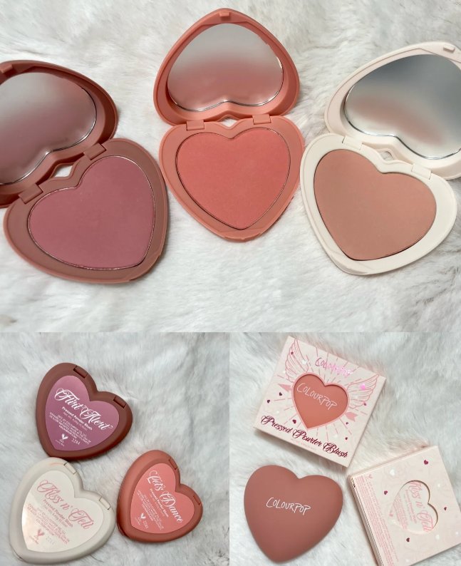 Colourpop 情人节系列腮红，一共有6个色，爱心的外壳