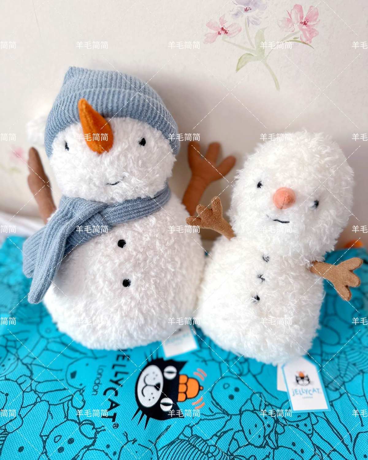 开箱产品：jellycat萨米雪人×1，生日蛋糕×2小雪人×