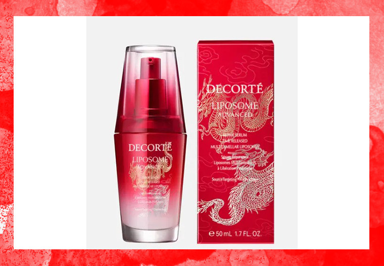 品牌：Decorte 产品：修复精华 龙年限定：字和图叠加在