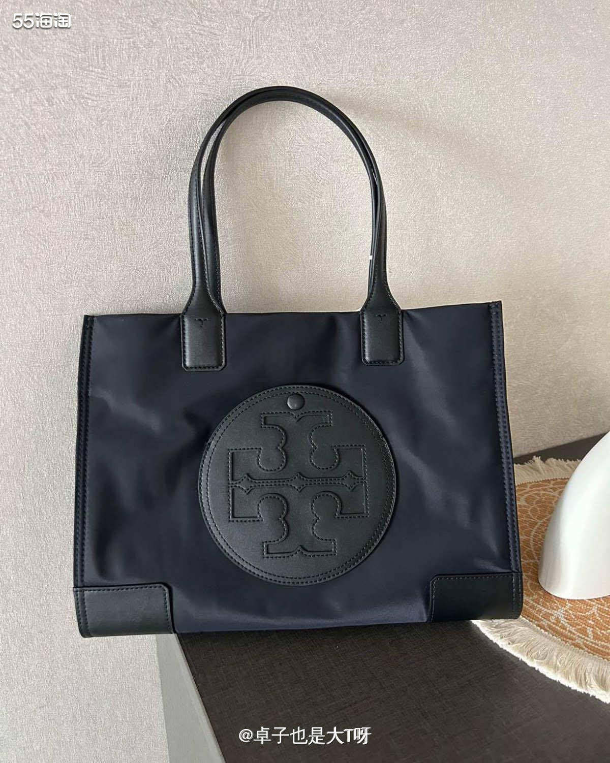 品牌:Toryburch 款式:黑色托特包 材质:尼龙+皮革