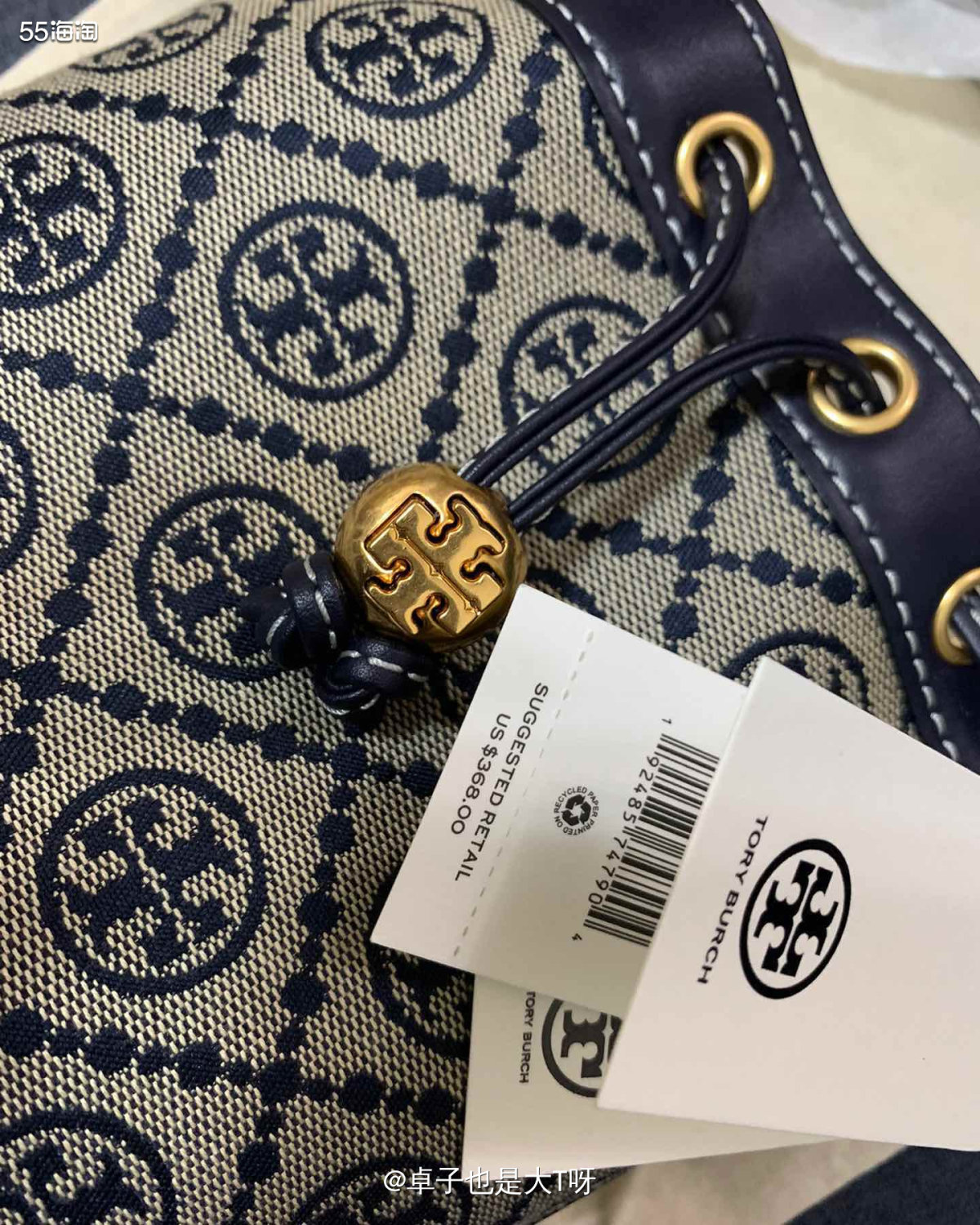 品牌:Toryburch 款式:迷你水桶包 材质:布料+皮革