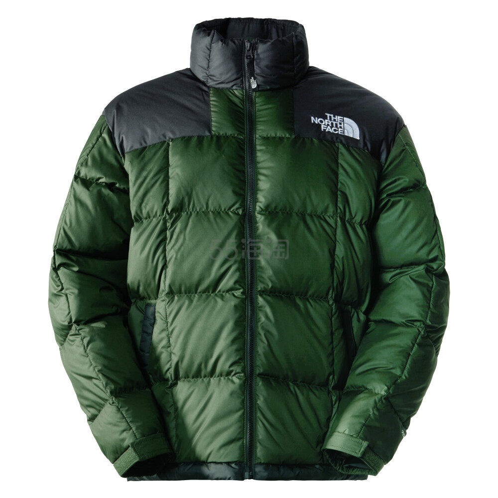 THE NORTH FACE北面 男士绿色/黑色拼接拉链羽绒服