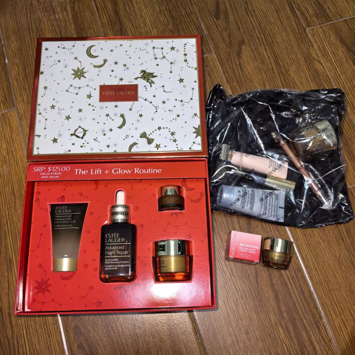 ☑开箱： 雅诗兰黛小棕瓶礼盒  ☑下单地/价格 雅诗兰黛美国