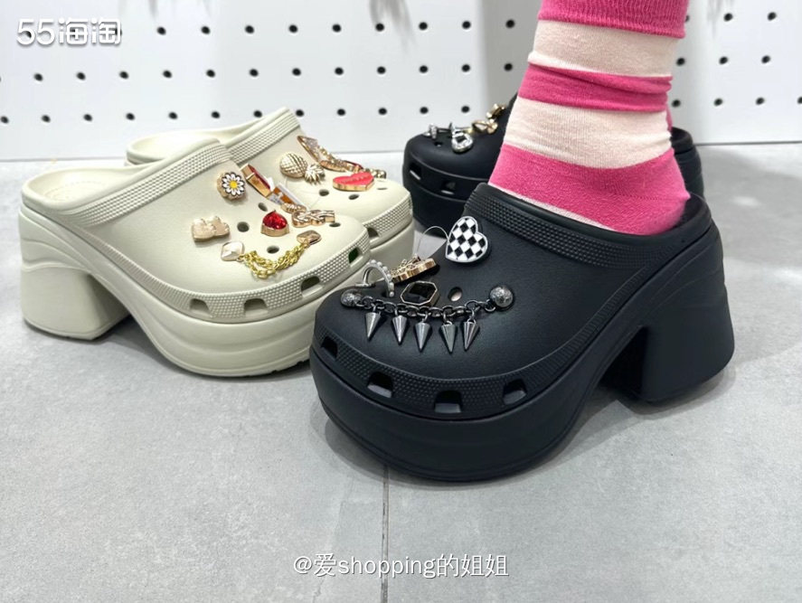购买网站：美国CROCS官网 购买产品：人鱼高跟2双，黑色、