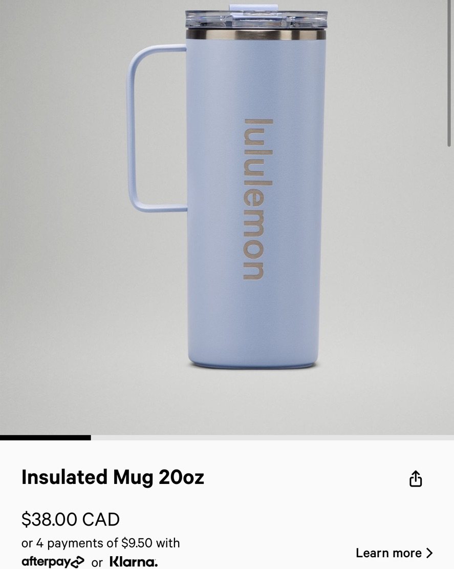lululemon新推出的咖啡杯子20oz -12oz  店
