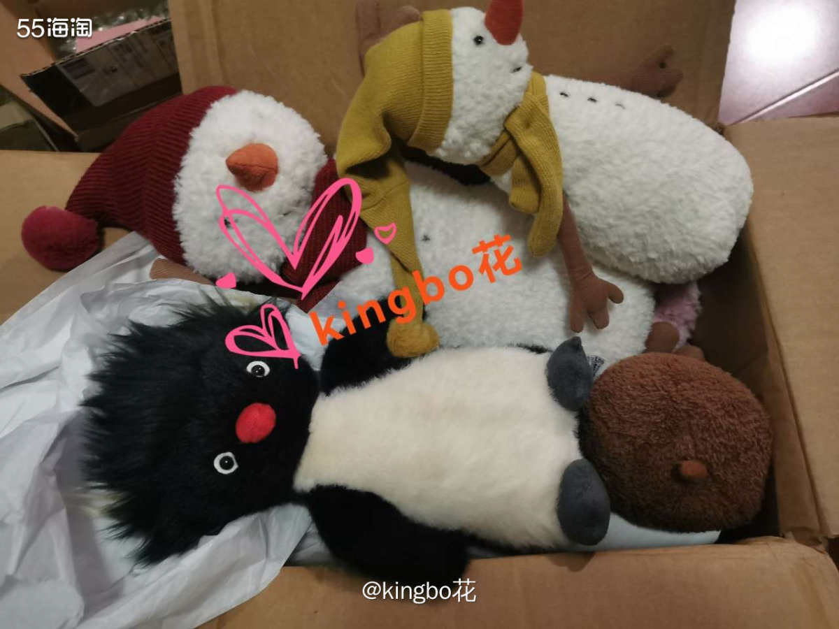 开箱jellycat一箱，雪人企鹅啥都有，个个很可爱  为了