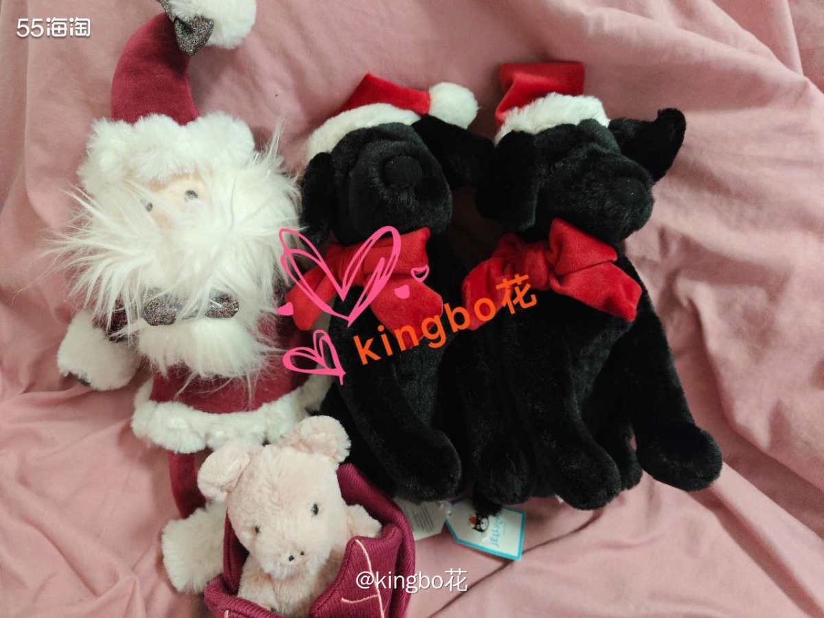Jellycat再开箱圣诞小崽崽，拉布拉多黑红真的绝  本来