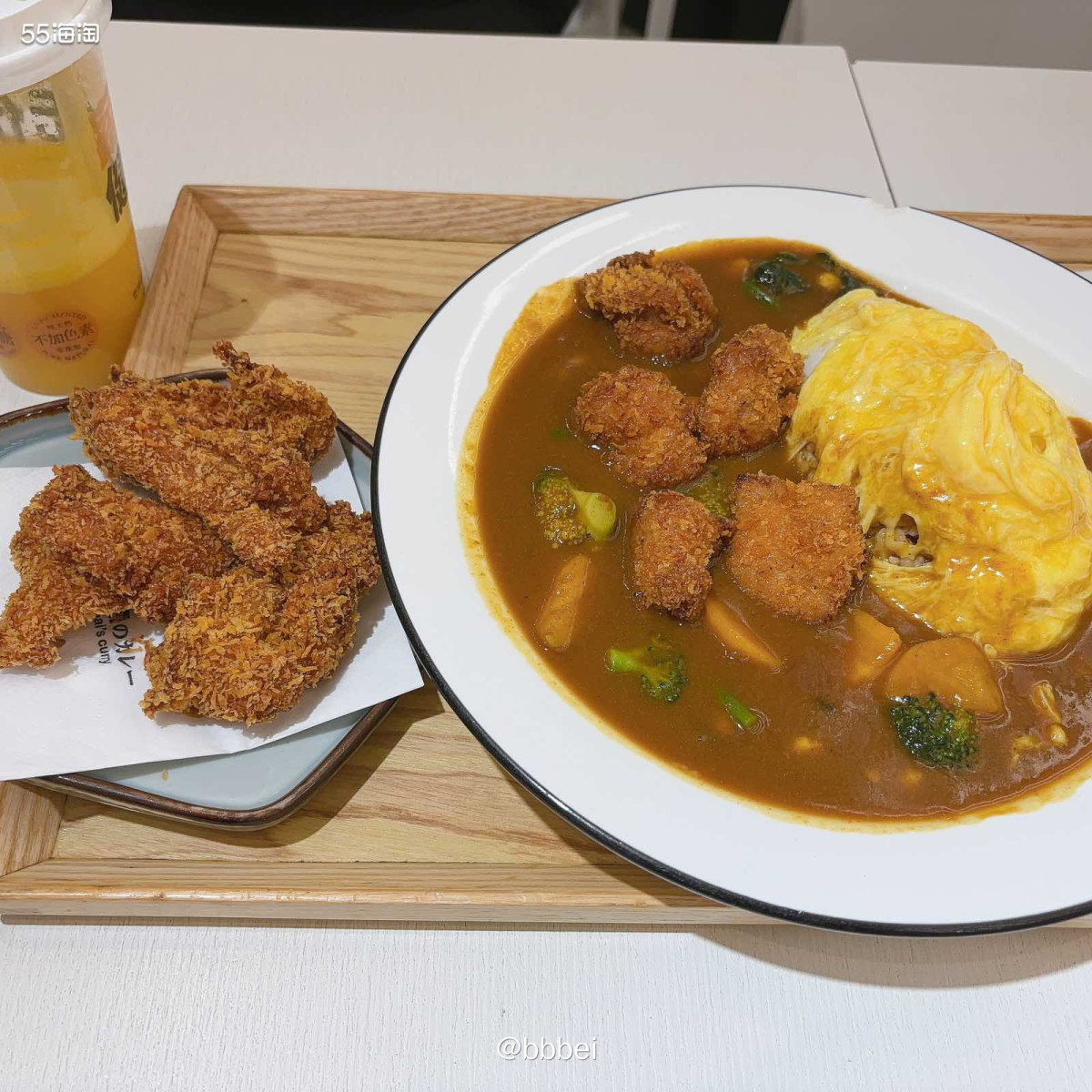 🌸店名:浅奈日式咖喱蛋包饭 🌸浅奈日式咖喱蛋包饭，据说全