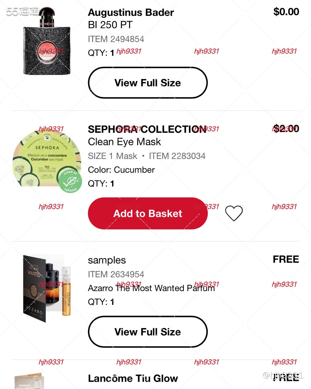 🎉丝芙兰的积分兑换，250积分就可以兑换YSL的黑ya片Q