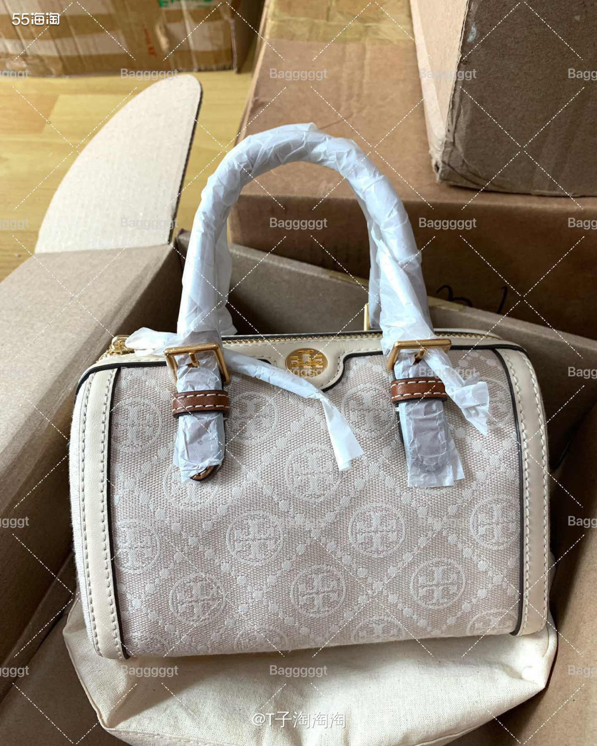 开箱产品:Toryburch浅色老花波士顿 转运：转中 运费