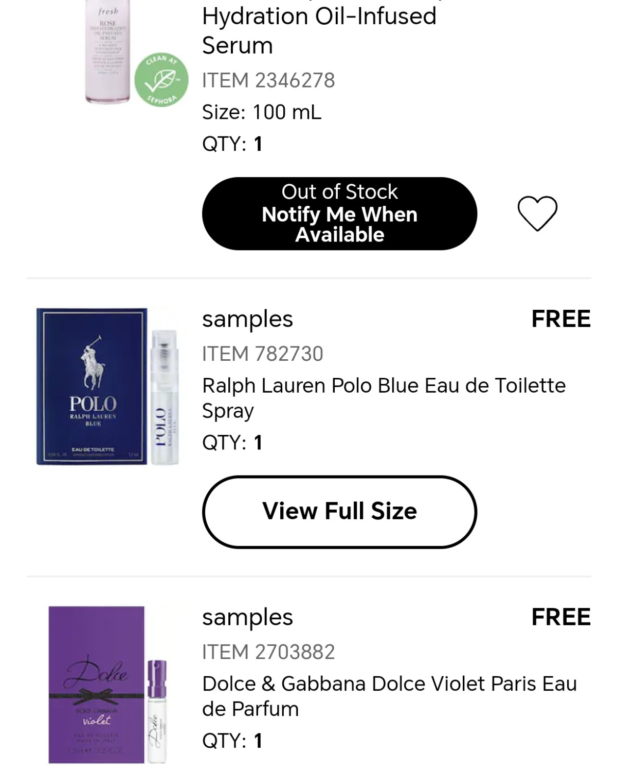 🐩下单网站：丝芙兰美国官网 🐩下单商品：馥蕾诗润泽玫瑰精