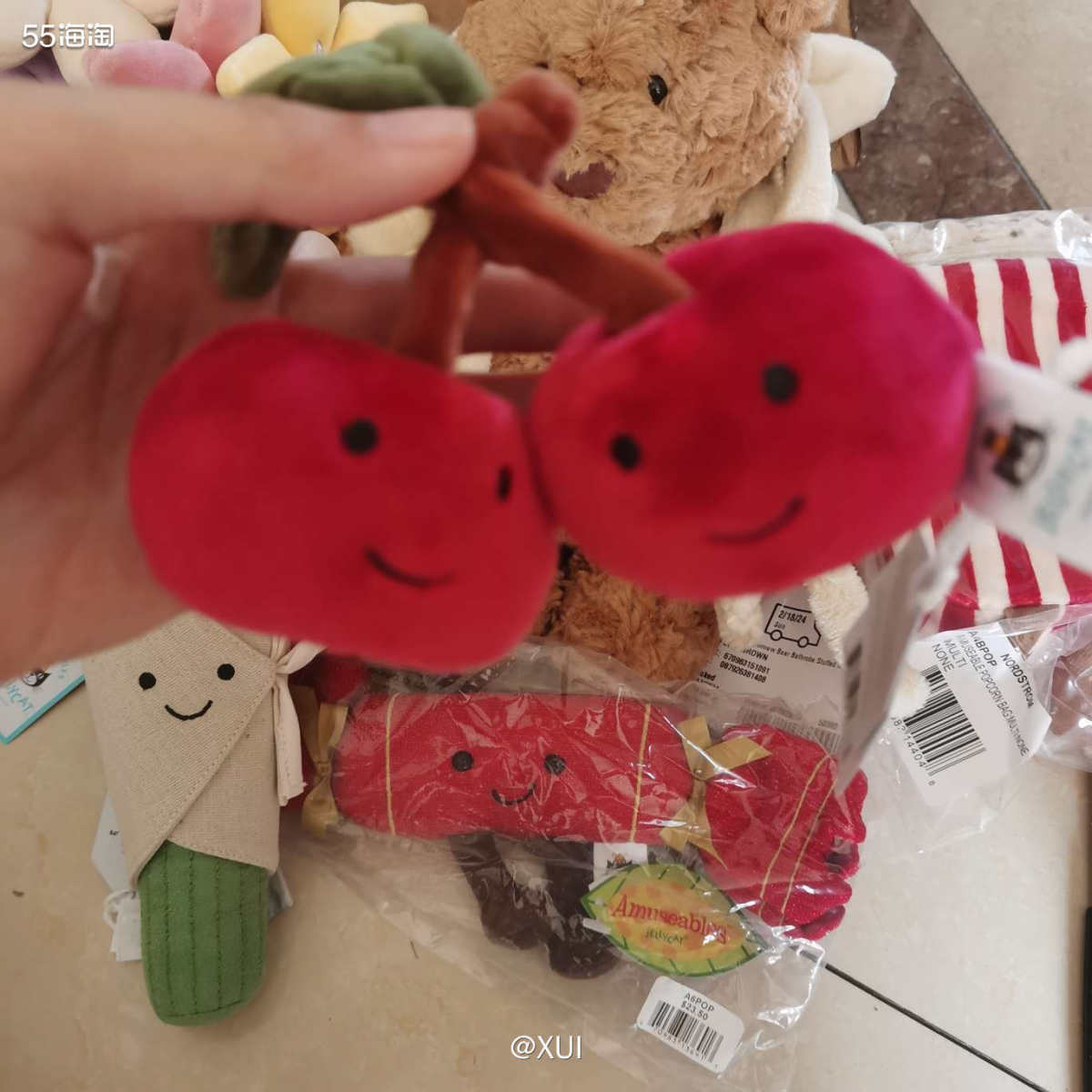 又收到一箱毛绒绒啦～这次合箱了Jellycat官网买的手捧花