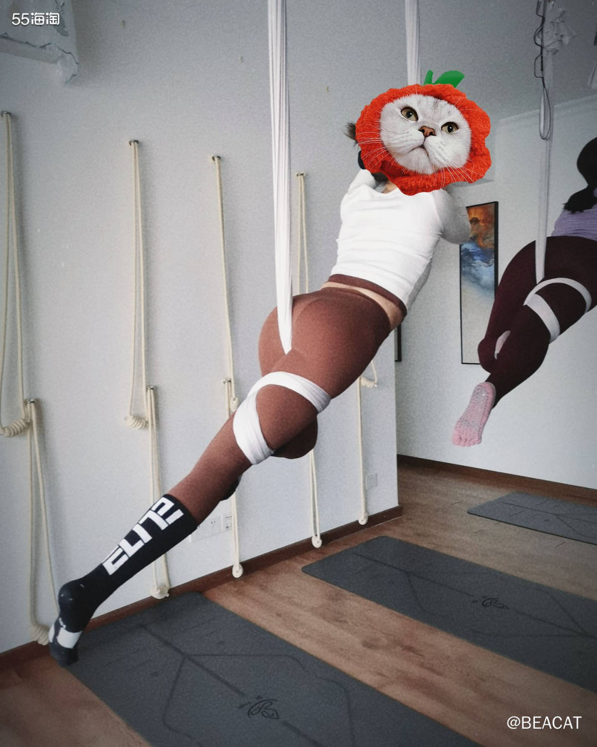 第一次去上体验课，之前刷到过感觉特别优雅就点了空中瑜伽，尝试