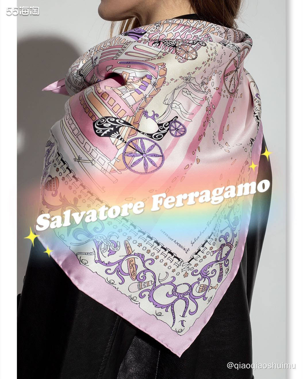 上次推荐过Salvatore Ferragamo家的长条丝巾