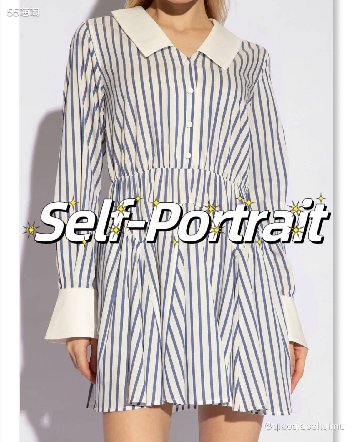 推荐了好多横条纹的服装了，竖条纹但是第一次推荐。从某种角度来