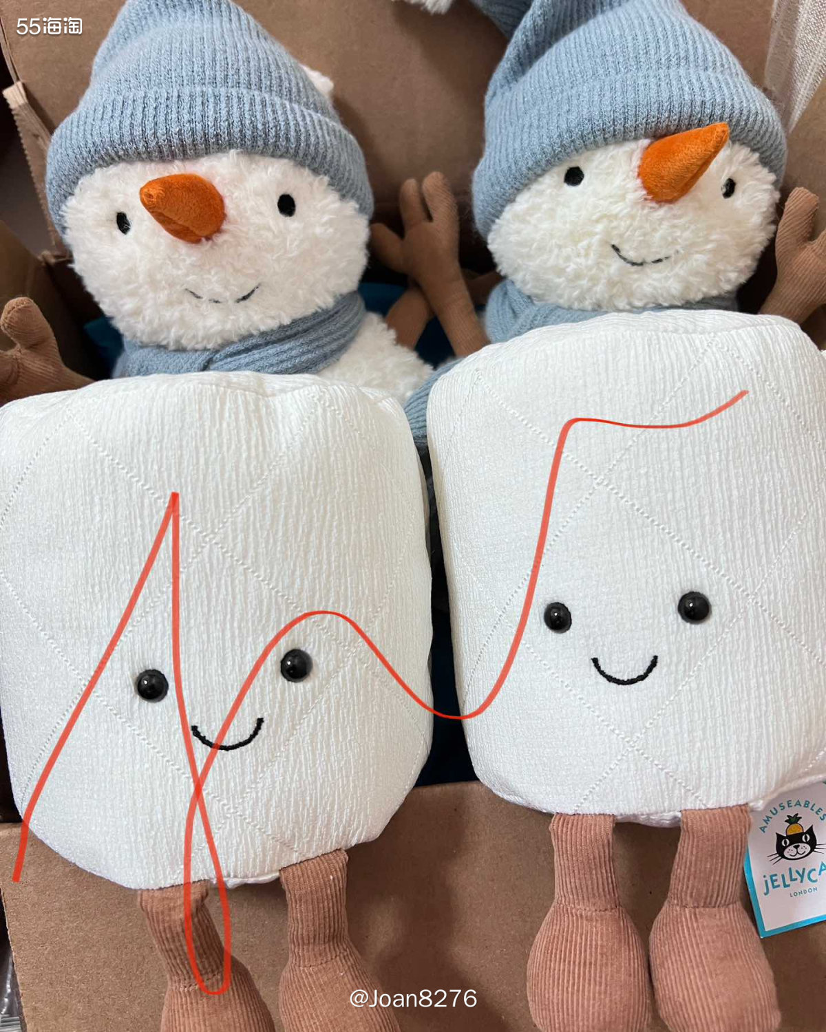 这是之前到的一个包裹，里面是付邮费买的两个Jellycat新