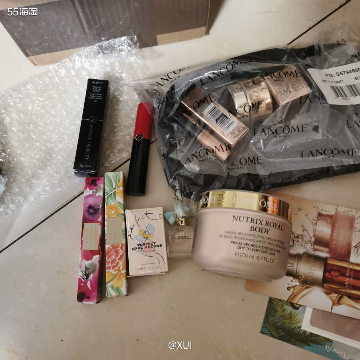 这是nd之前活动满39.5送菁纯七件套买的兰蔻身体乳和丝芙兰