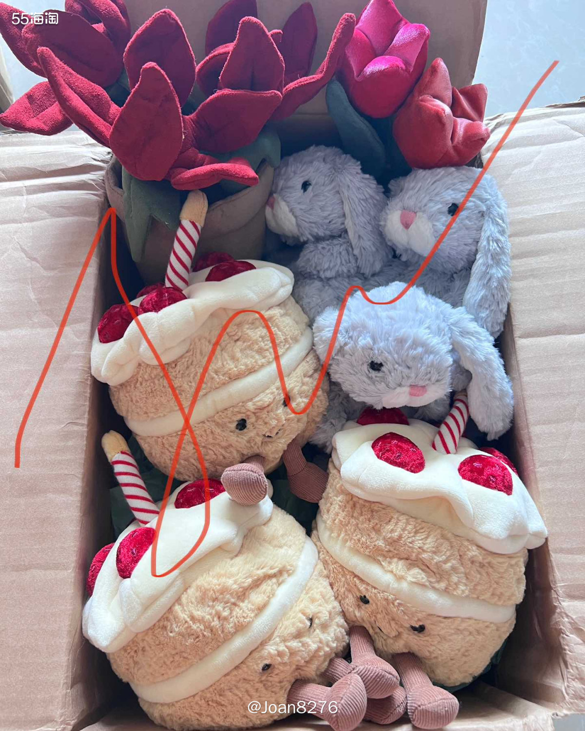 这单里面还是Jellycat的小可爱，生日蛋糕➕银色兔➕一品