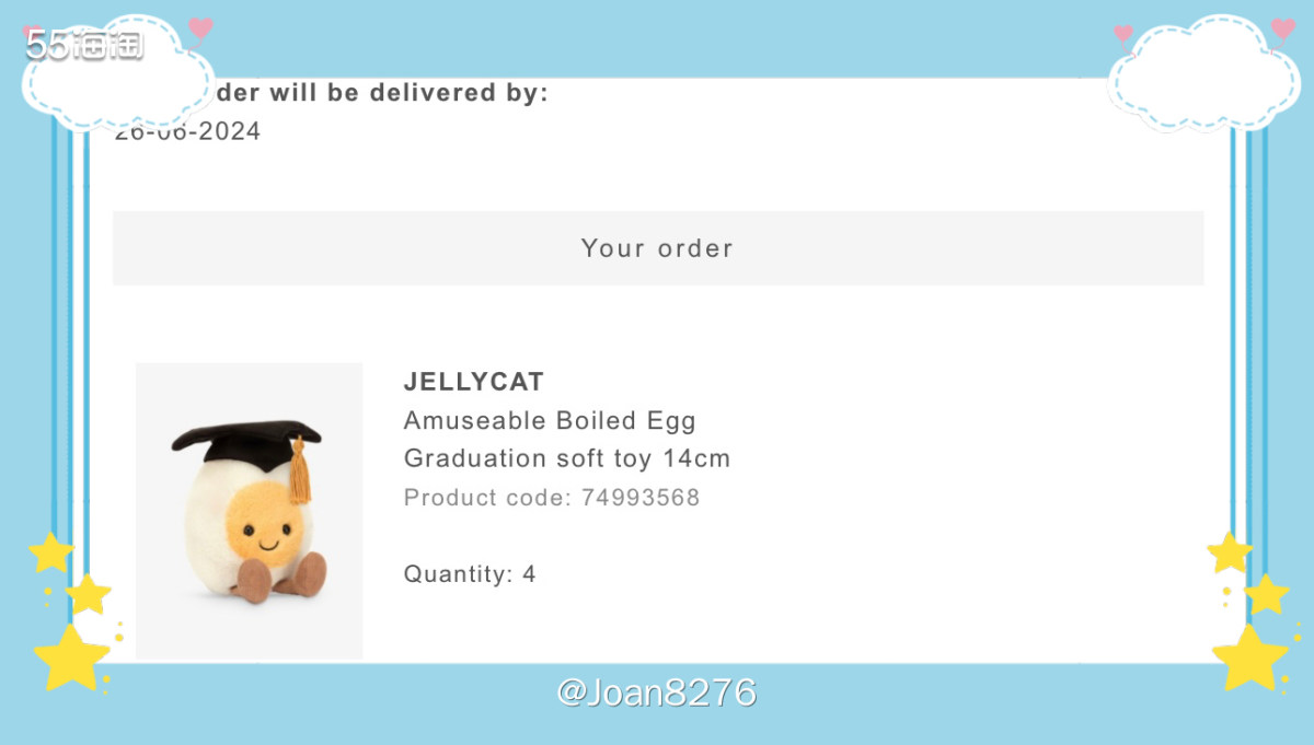 Selfridges下单Jellycat毕业水煮蛋  一声不