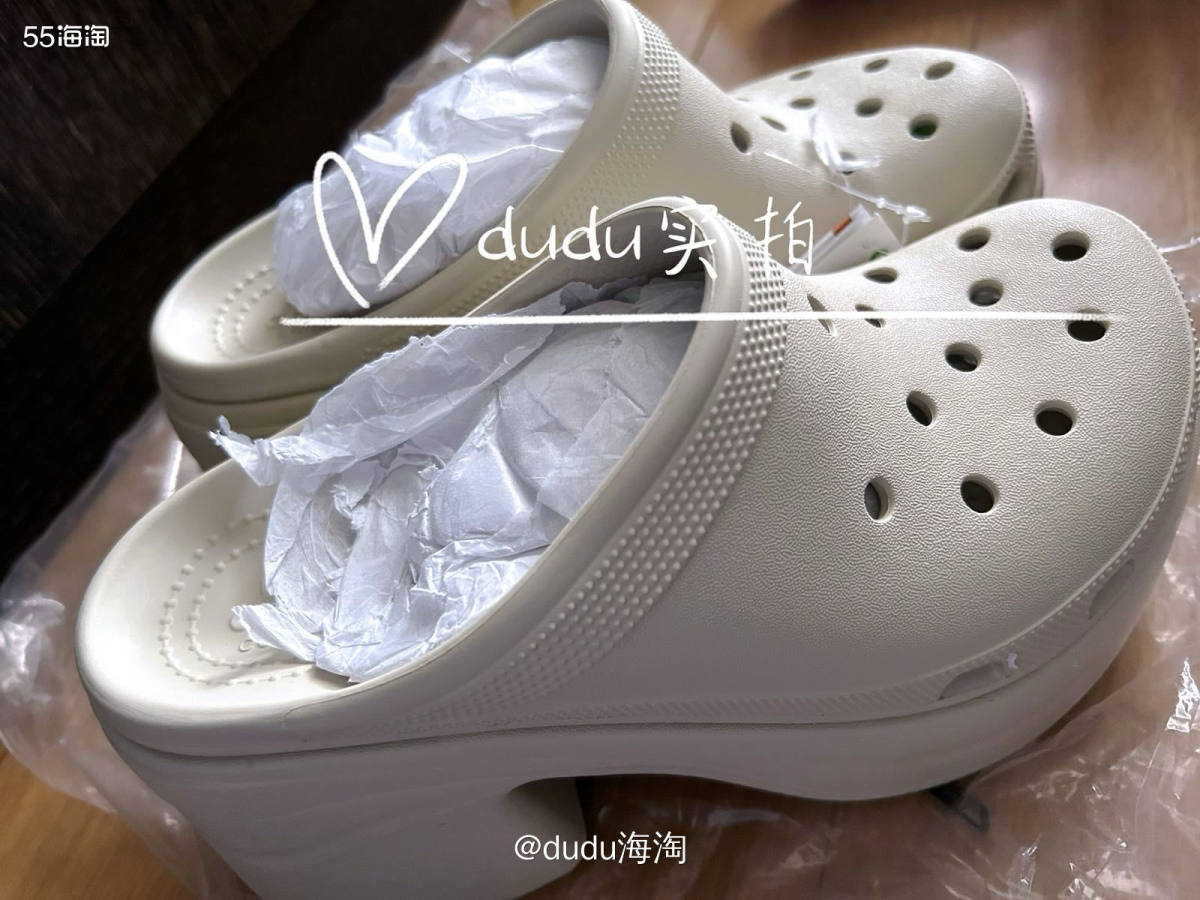 💓继续开箱crocs洞洞鞋，这箱是骨白色人鱼siren洞洞