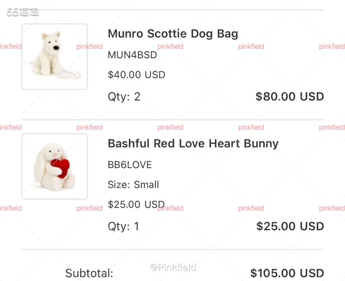 🐶前天晚上朋友跟我说Jellycat美国官网的捧花补货了，