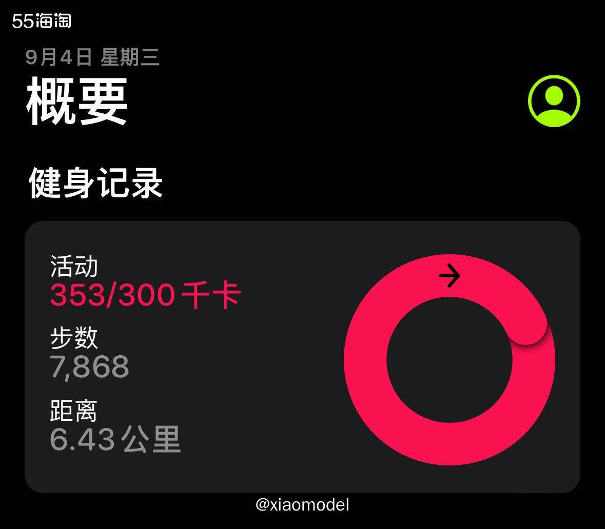 😀今天依旧高温！昨晚睡得不太好，今天有点累，没打算夜跑，计