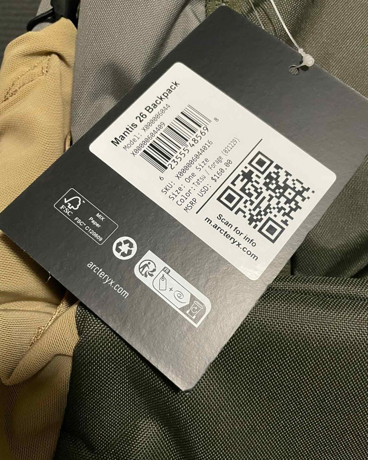 背包购自REI，网站具体介绍可以看我之前的帖子。价格就是原价