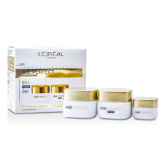 【美国仓】 L'Oreal 欧莱雅 金致臻颜滋润紧致套装（日霜50ml+晚霜50ml+眼霜15ml）