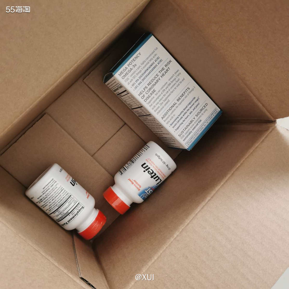 前阵子在iHerb买的鱼油和叶黄素到货了，速度果然很快，发货