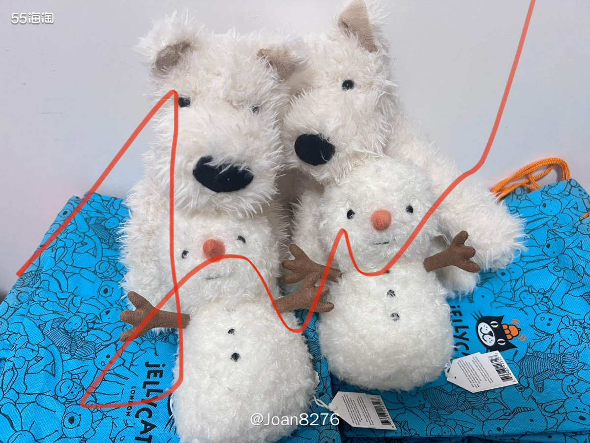 这单依旧是Jellycat小可爱，里面是西高地狗包➕小雪人，