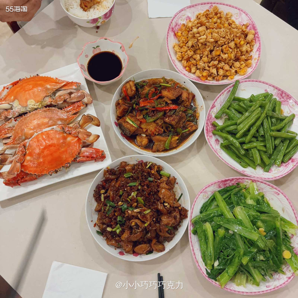 中秋在家吃的都挺好的，妈妈安排各种好吃的，巧克力又来美食轰炸