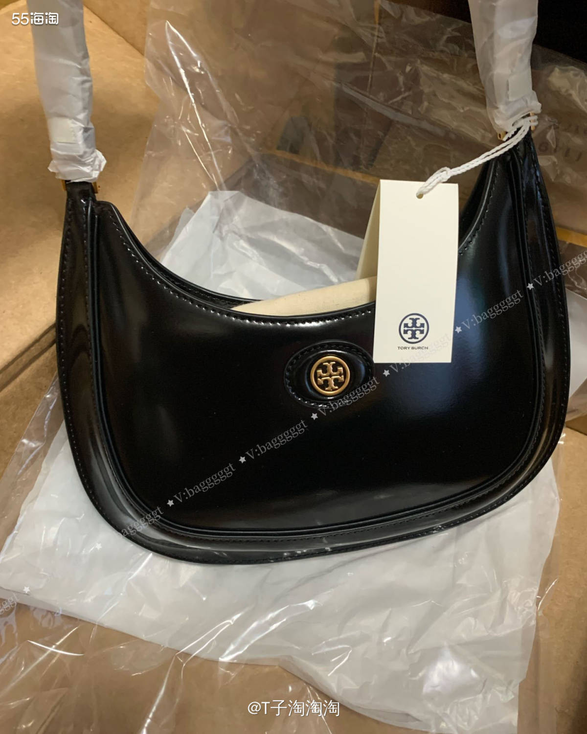 开箱产品:Toryburch黑色新月包 转运：流星 重量:1