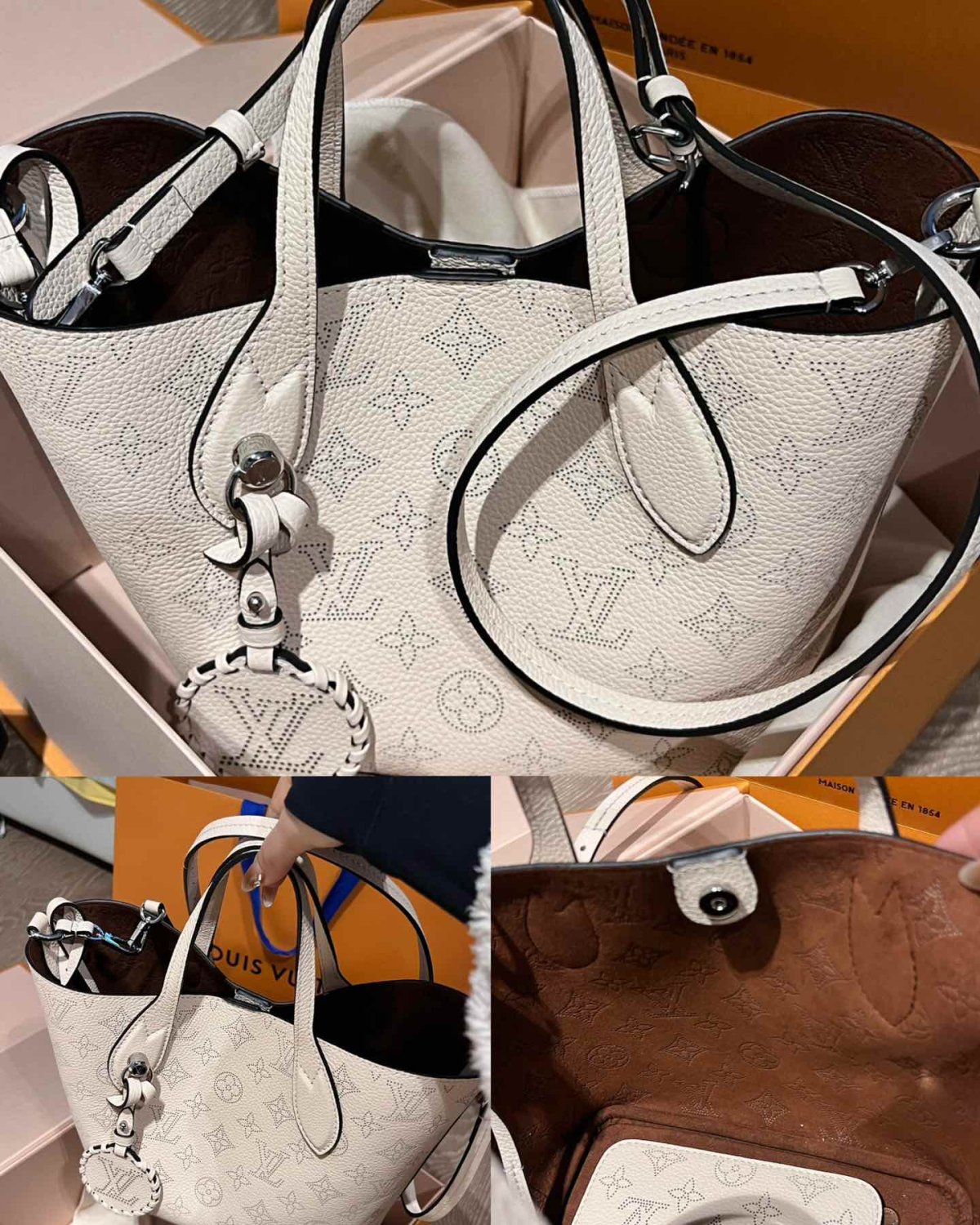 Blossom手袋选用镂花穿孔牛皮革，以悠闲格调演绎实用功能