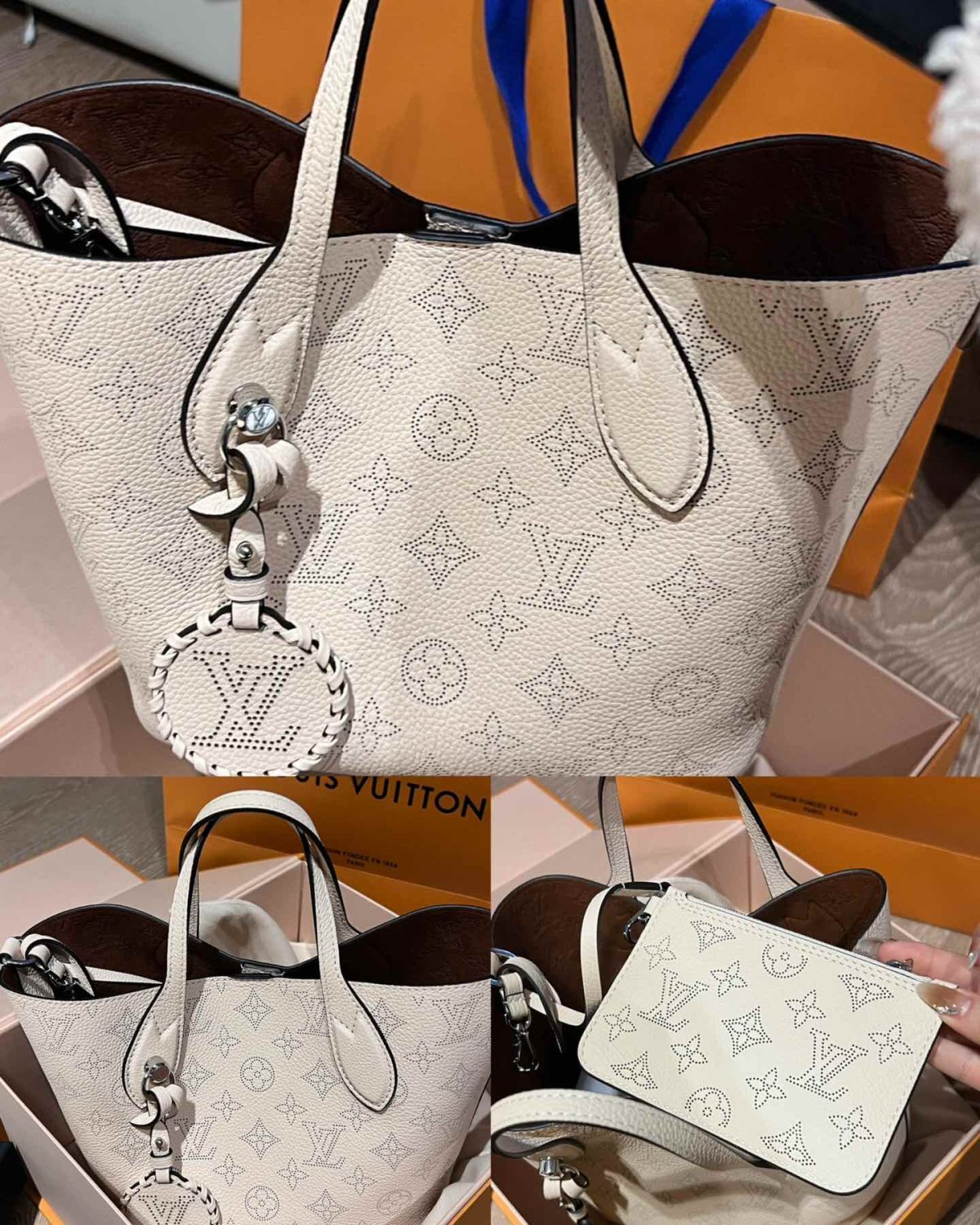 Blossom手袋选用镂花穿孔牛皮革，以悠闲格调演绎实用功能