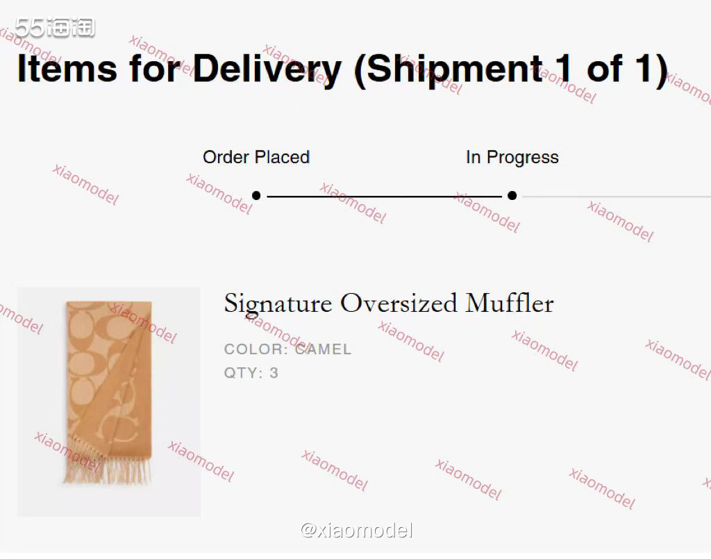 😀这是昨天coach奥莱围巾等精选2件额外8折活动买的围巾