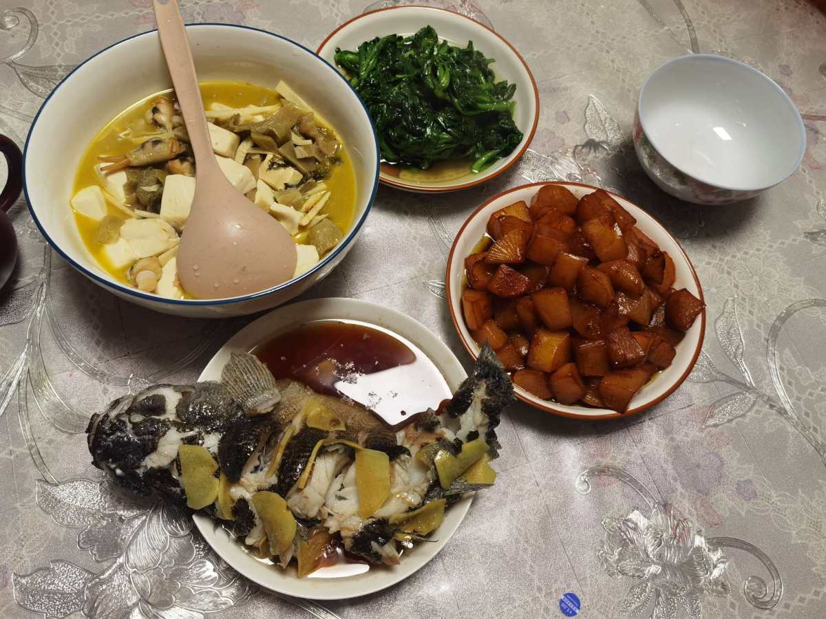 🌸周六下午从平湖羽绒城回来就在公婆家蹭饭了，又被室友逃过一