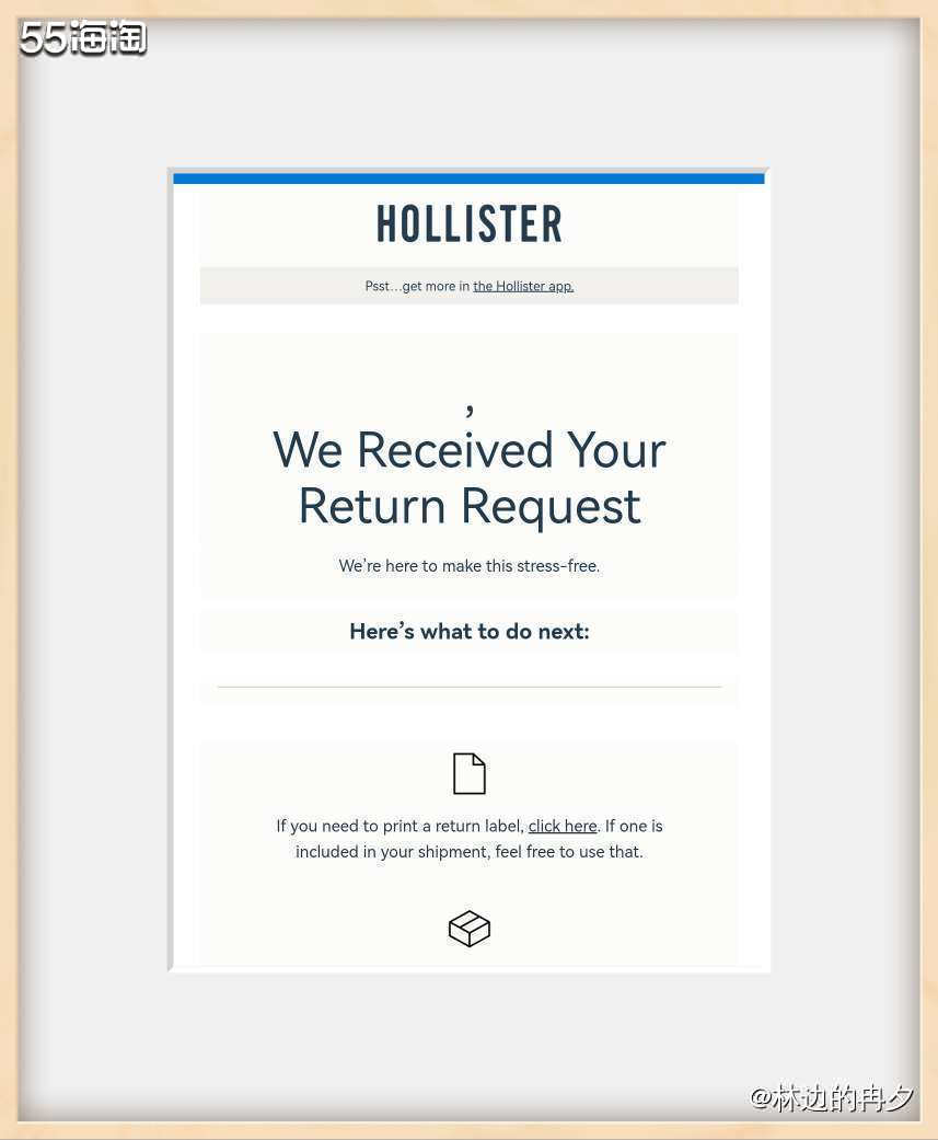 去年12月中旬，在Hollister官网海淘了4件衣服，发货
