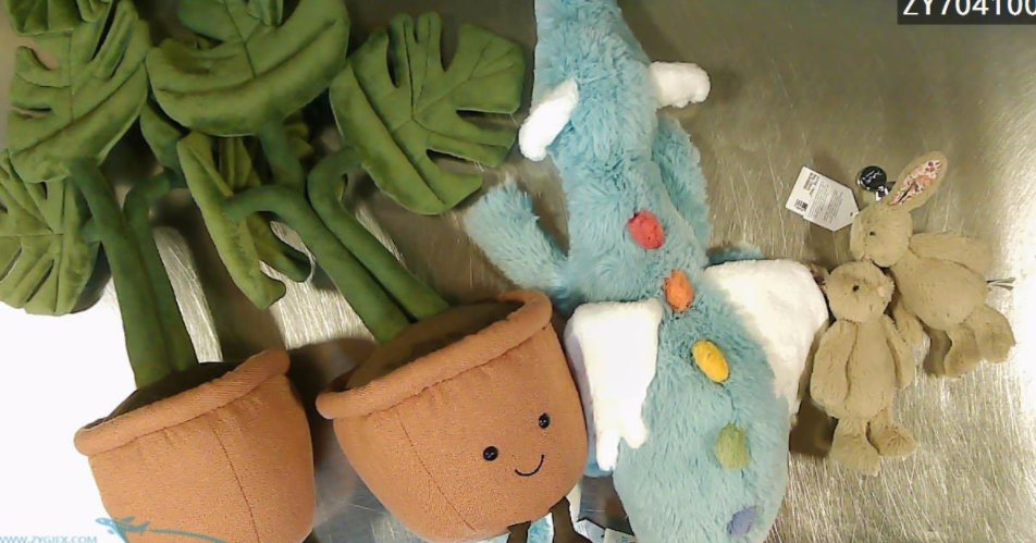 jellycat龟背竹*2，天空龙，小兔子挂件*2 这个是被