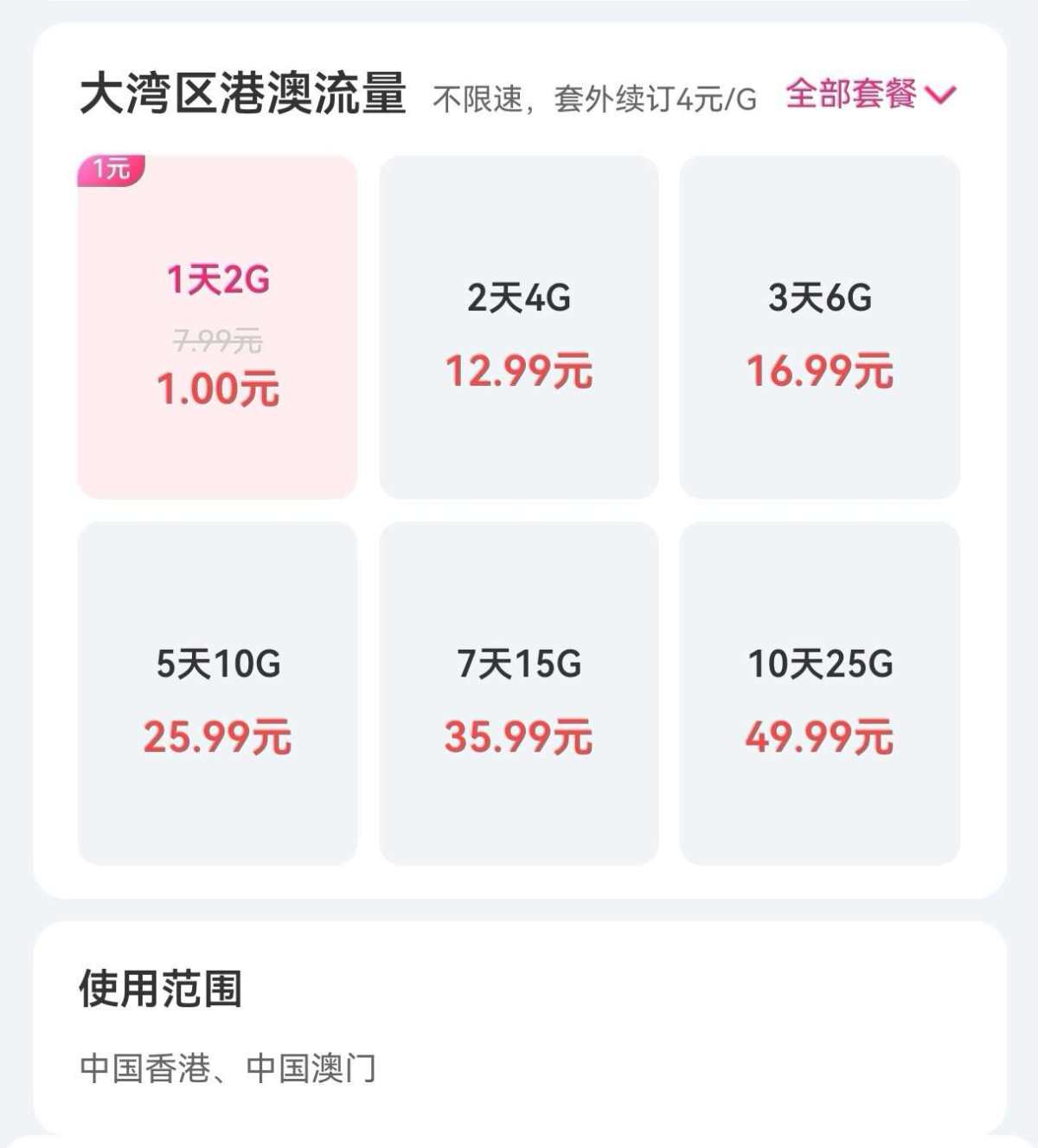 🍑出去玩，流量卡也要提前准备起来呀，我是直接在淘宝飞猪下单