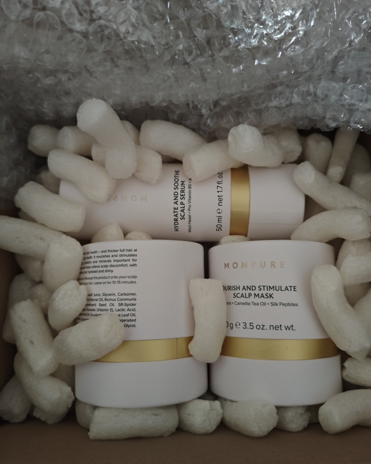 之前在self买了很多的monpure，前几天收到了4个，昨