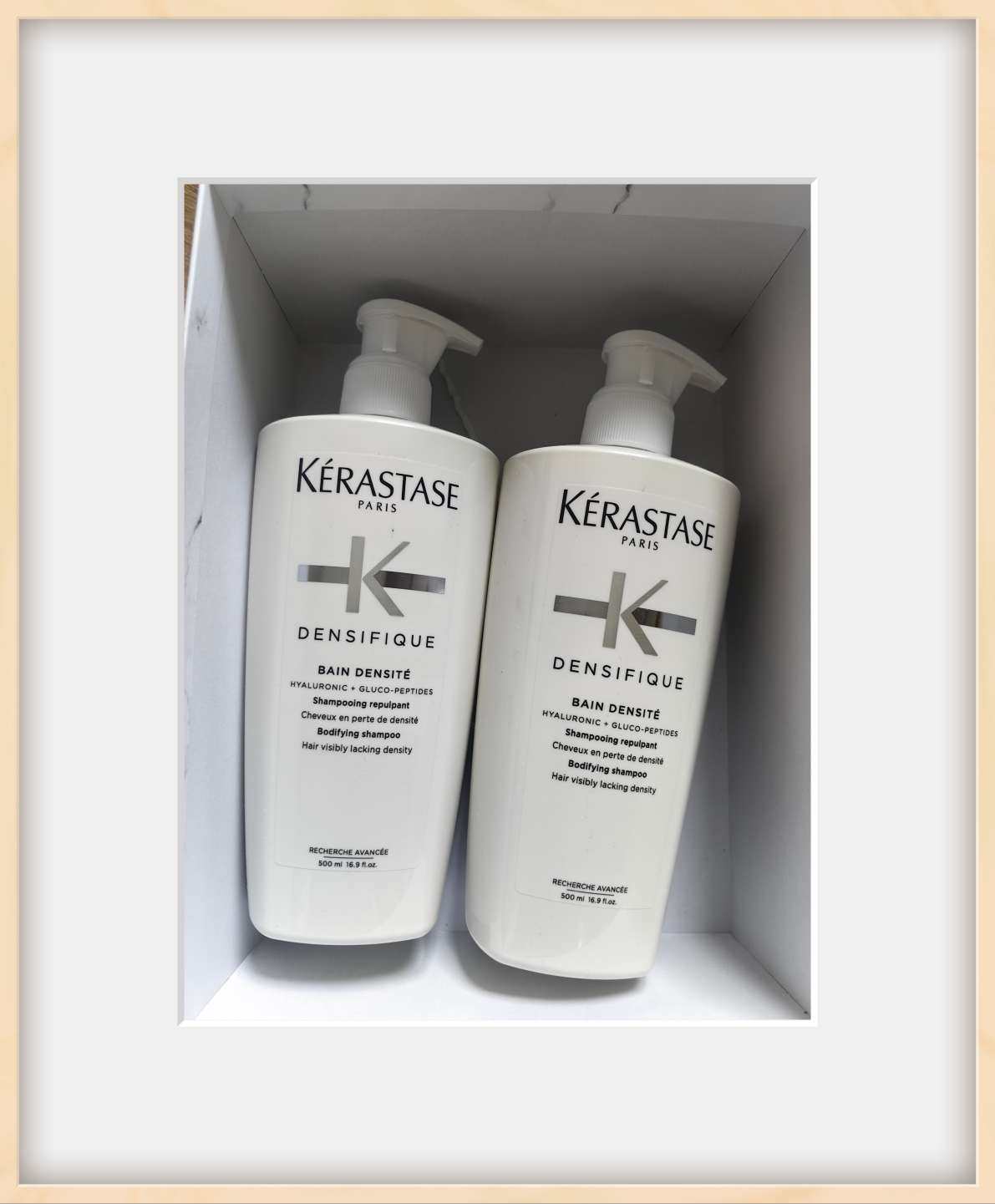 买的是卡诗白金赋活洗发水套装500mlx2，满赠中小样11件
