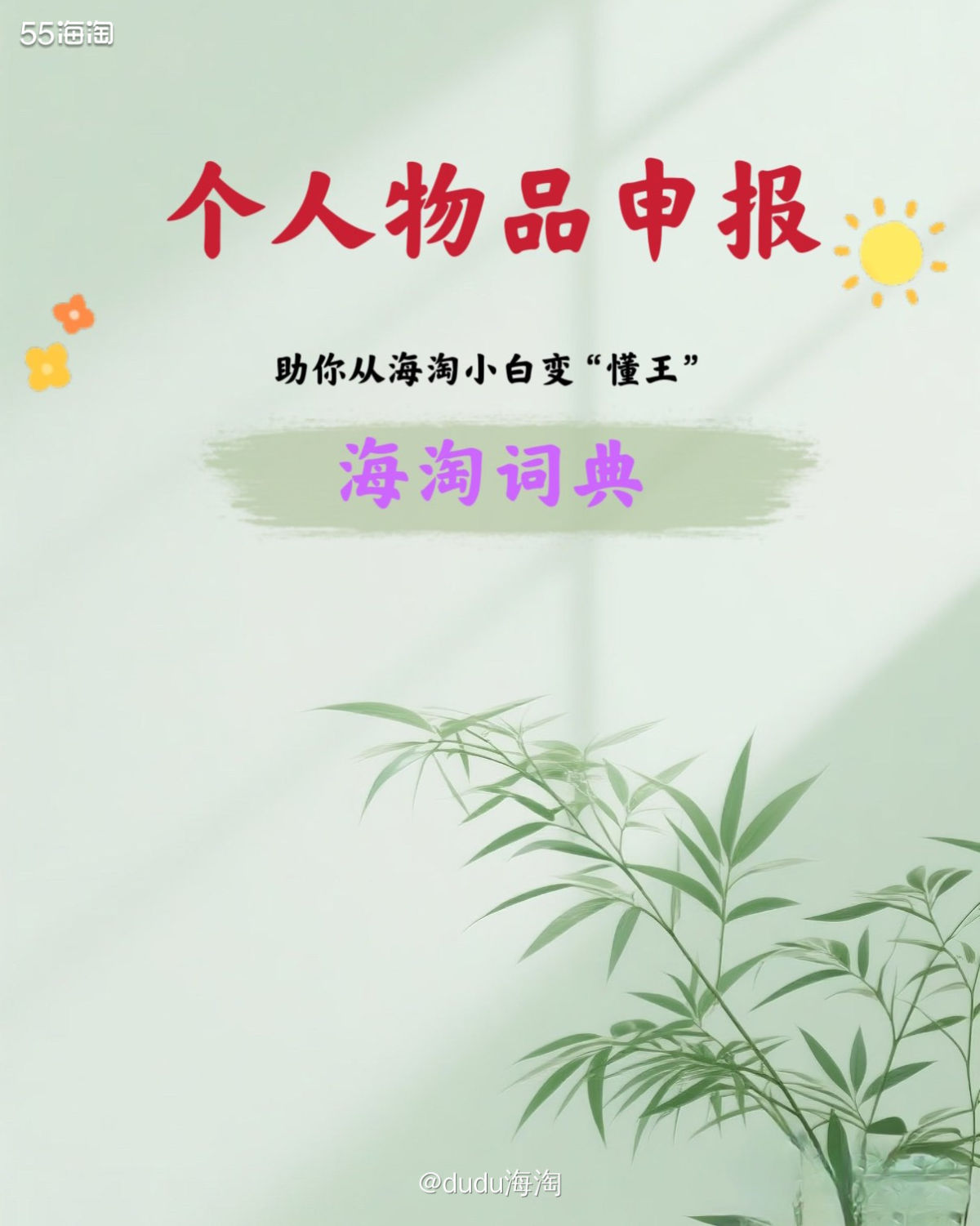 ✅海淘术语：个人物品申报  ✅通俗解释：海外购物时，向海关“